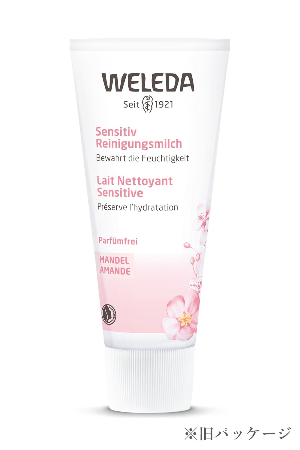 WELEDA Bio Mandel Sensitiv Reinigungsmilch, sanfte porentiefe Naturkosmetik Reinigung für sensible Haut im Gesicht, geeignet für Neurodermitiker und schonende Entfernung von Make-up (1 x 75 ml)