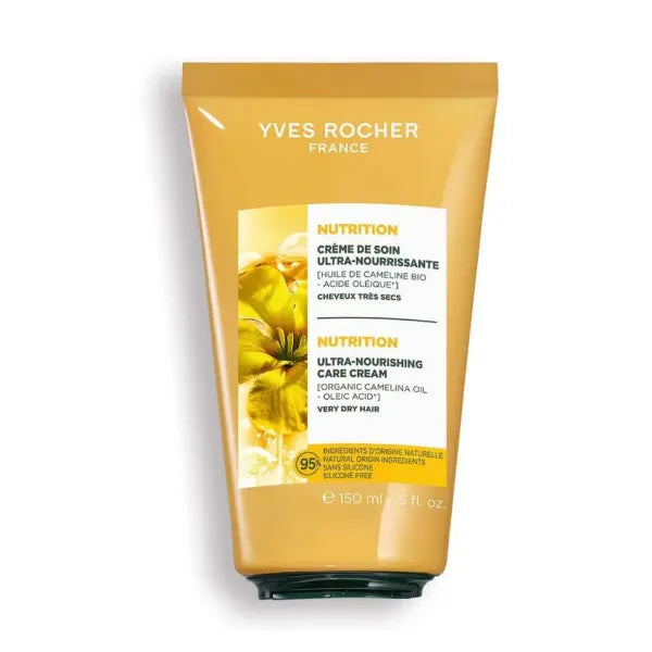 Yves Rocher Intensively Nourishing Hair Live in Cream Camelina Coconut Oil and She Butter Manageable Hair 230°C - 150 ml / 5 fl.oz
