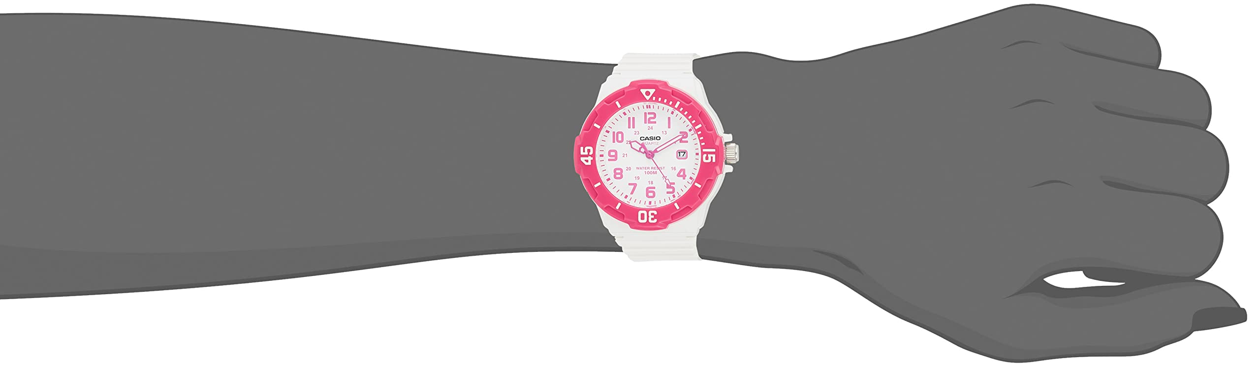 Casio Womens Quartz Watch, Analog Display and Resin Strap White / White / Pink