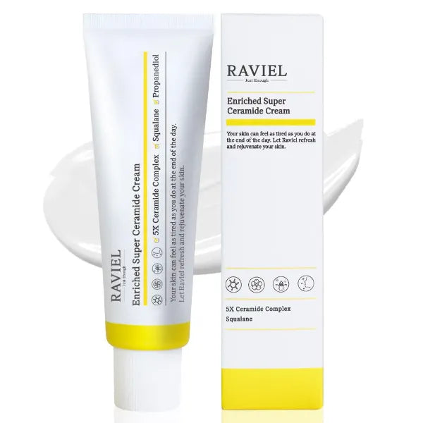 RAVIEL Enriched Super Ceramide Cream | Skin Barrier moisturizer | Hydrating Nourishing with Hyaluronic Acid, Niacinamide for Sensitive skin | Korean skin care