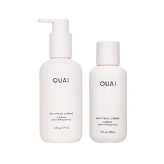 OUAI Anti Frizz Cream Travel Duo Moisturizing Hair Cream with Frizz Control & Heat Protection Provides Lasting Hydration with Jackfruit & Beetroot Paraben & Sulfate Free 2 Count, 6 Oz/ 3 Oz