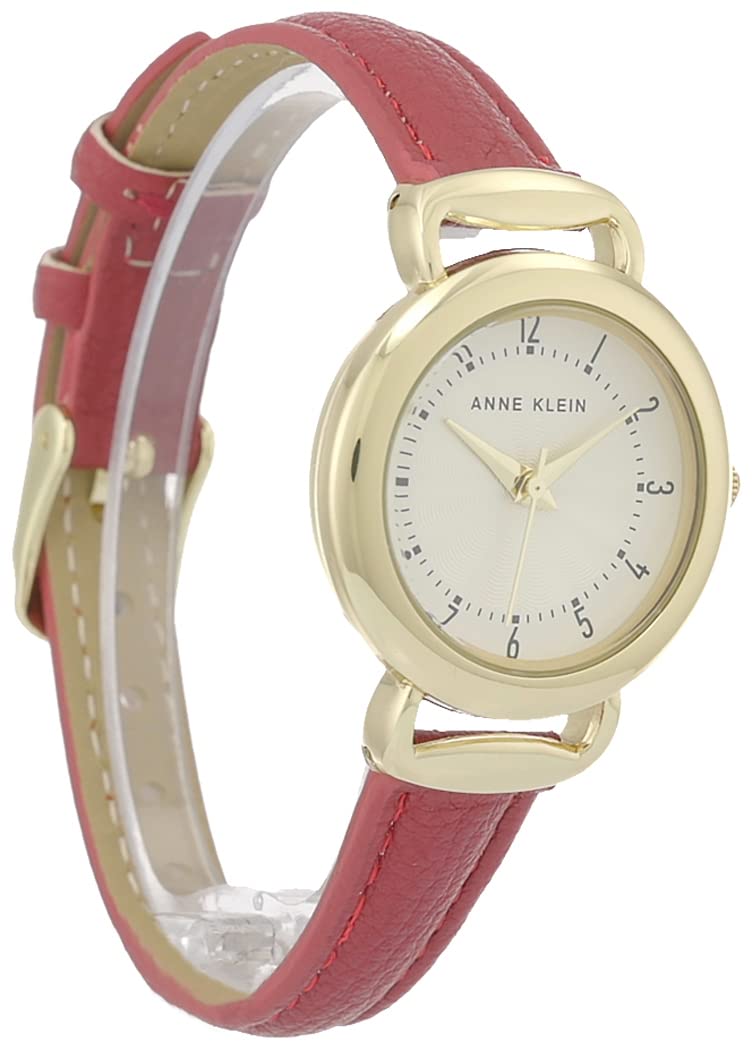 Anne Klein Women's Easy to Read Dial Strap Watch, AK/3826, Red/Gold