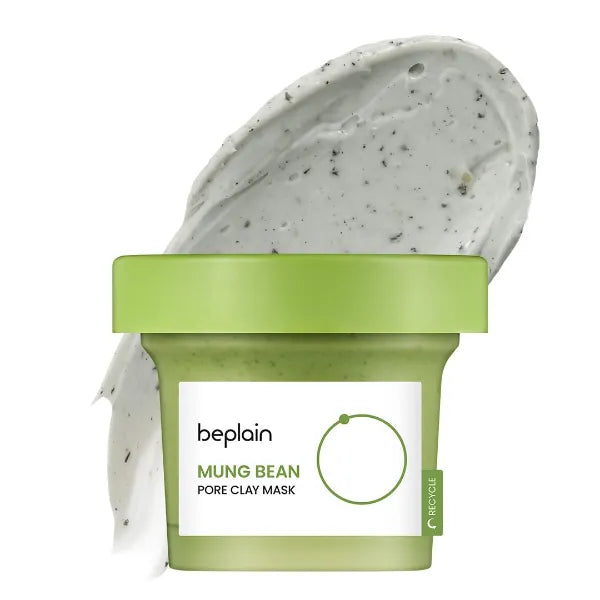 beplain Mung Bean Pore Clay Mask, Blackhead Facial Exfoliator, 4.05 fl oz