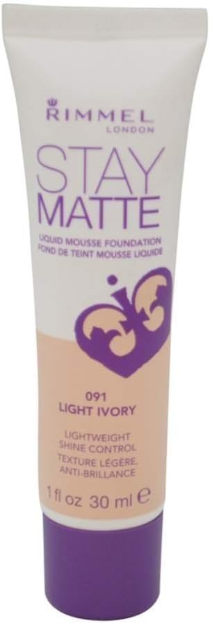 3 x Rimmel London Stay Matte Liquid Mousse Foundation 30ml - 091 Light Ivory