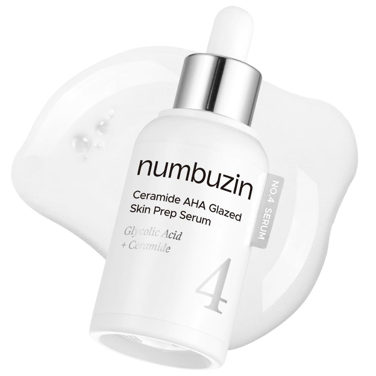 numbuzin No.4 Serum | Ceramide AHA Glazed Skin Prep Serum | Exfoliating, Skin Barrier Repair, Face peel, Korean Glass Face | Glycolic Acid, PHA, Ceramides, Panthenol | 1.01 fl.oz