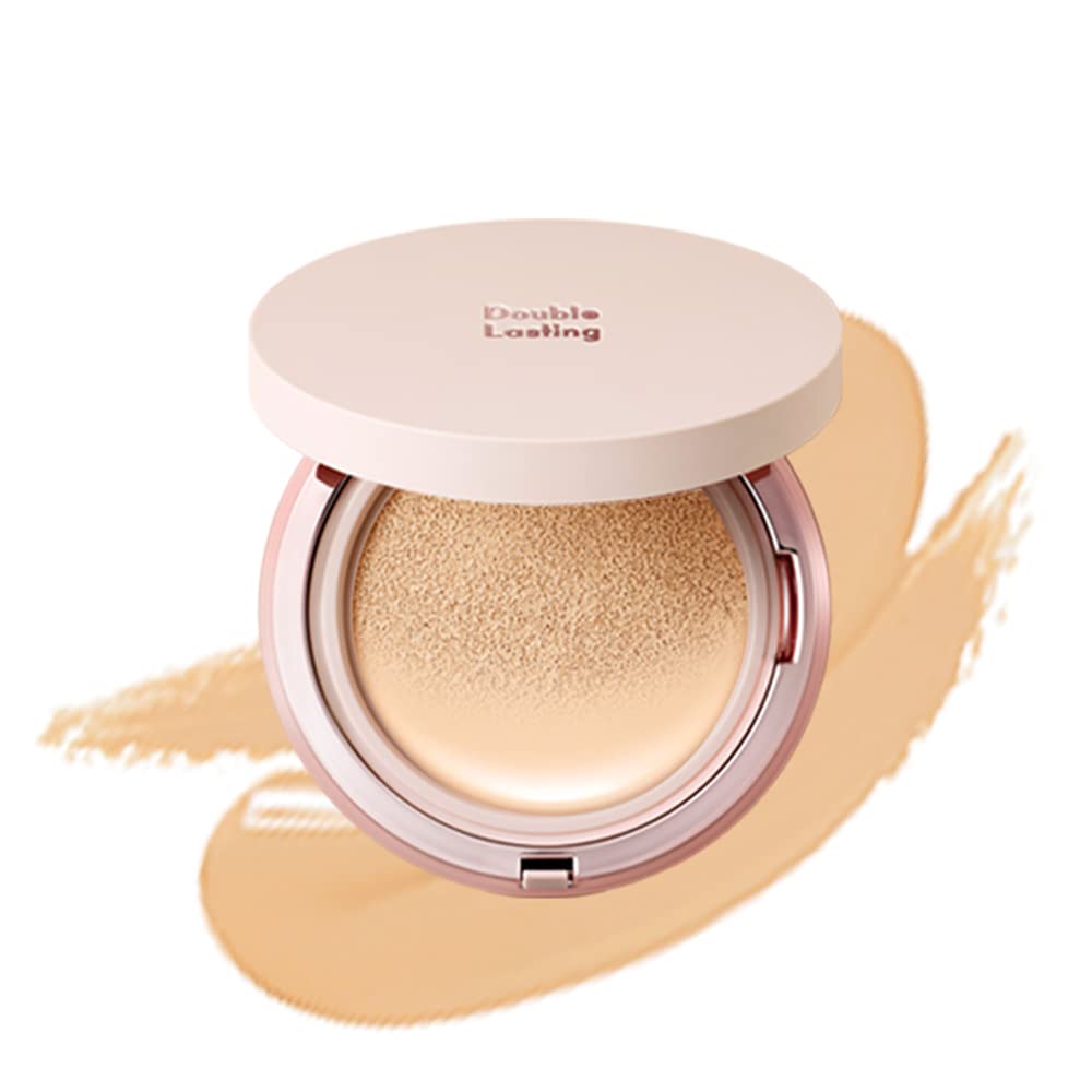 ETUDE Double Lasting Cushion Glow (21C1 Petal) (21AD) | 24-Hours Lasting Cushion with a Radiant Natural Finish