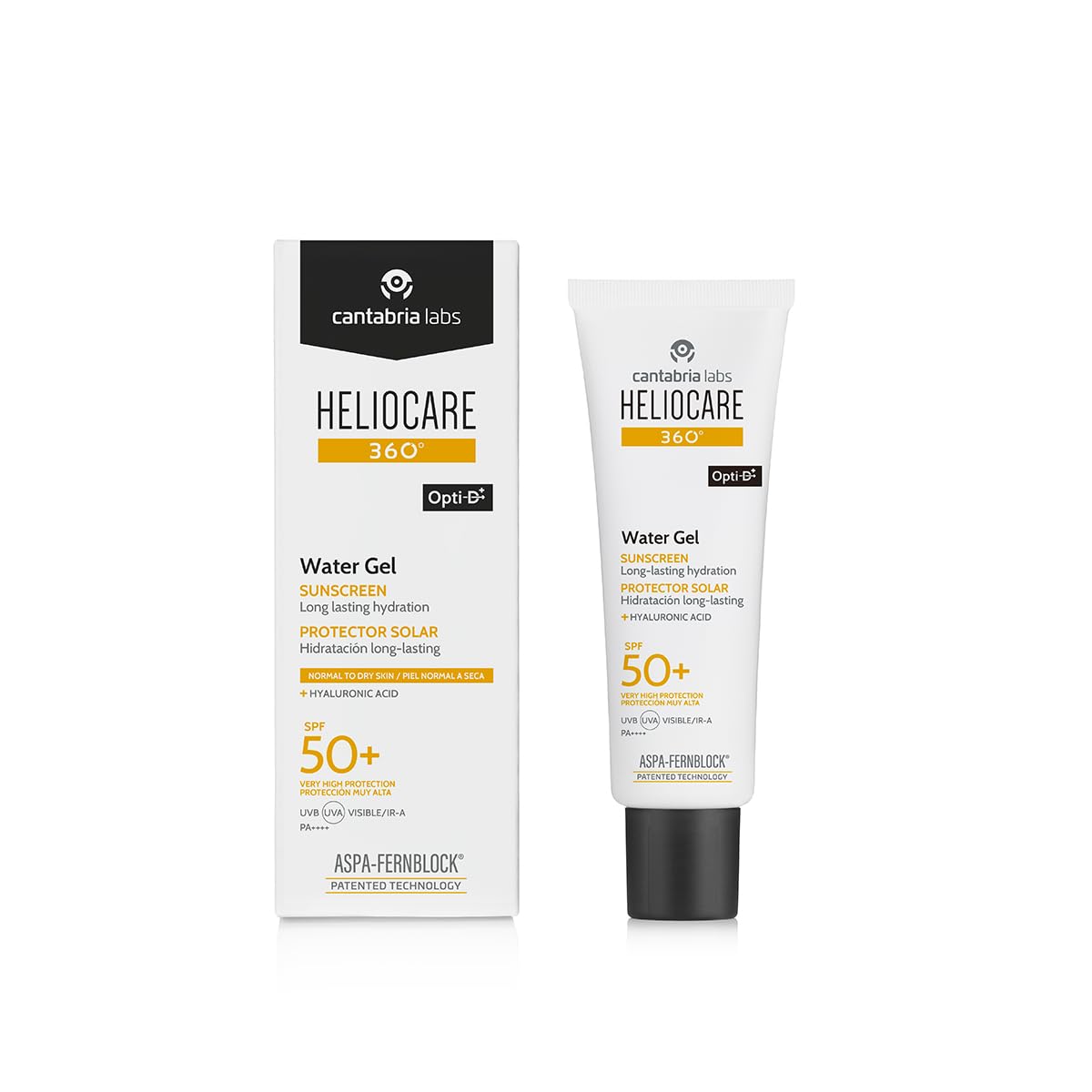 Heliocare 360° Water Gel SPF50+ 50ml / Sun Cream For Face/Daily UVA, UVB Visible light and infrared-A Anti-Ageing Sunscreen Protection/Dry and Normal Skin Types/Hydrating