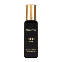 BellaVita Luxury CEO Man Eau de Parfum Travel Size Edition 20 ml | Mens Travel Fragrance | Long-Lasting Mini Perfume with Lemon, Lavender, Agarwood| Compact Perfume for Men | Pocket Size