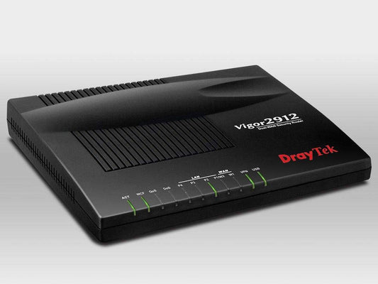 DrayTek Router Vigor2912n: Free16 VPN Tunnel, Dual WAN, 5-Port Fast Ethernet, Load Balancing, USB Port for Printer, Firewall, WiFi, Free DNS, QoS, Bandwidth Management s