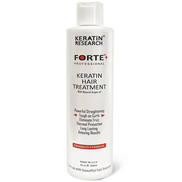 Keratin Research Keratin Forte Conditioner, 300ml, Unisex, Moroccan Argan Oil Enhanced Formula for Curly Hair