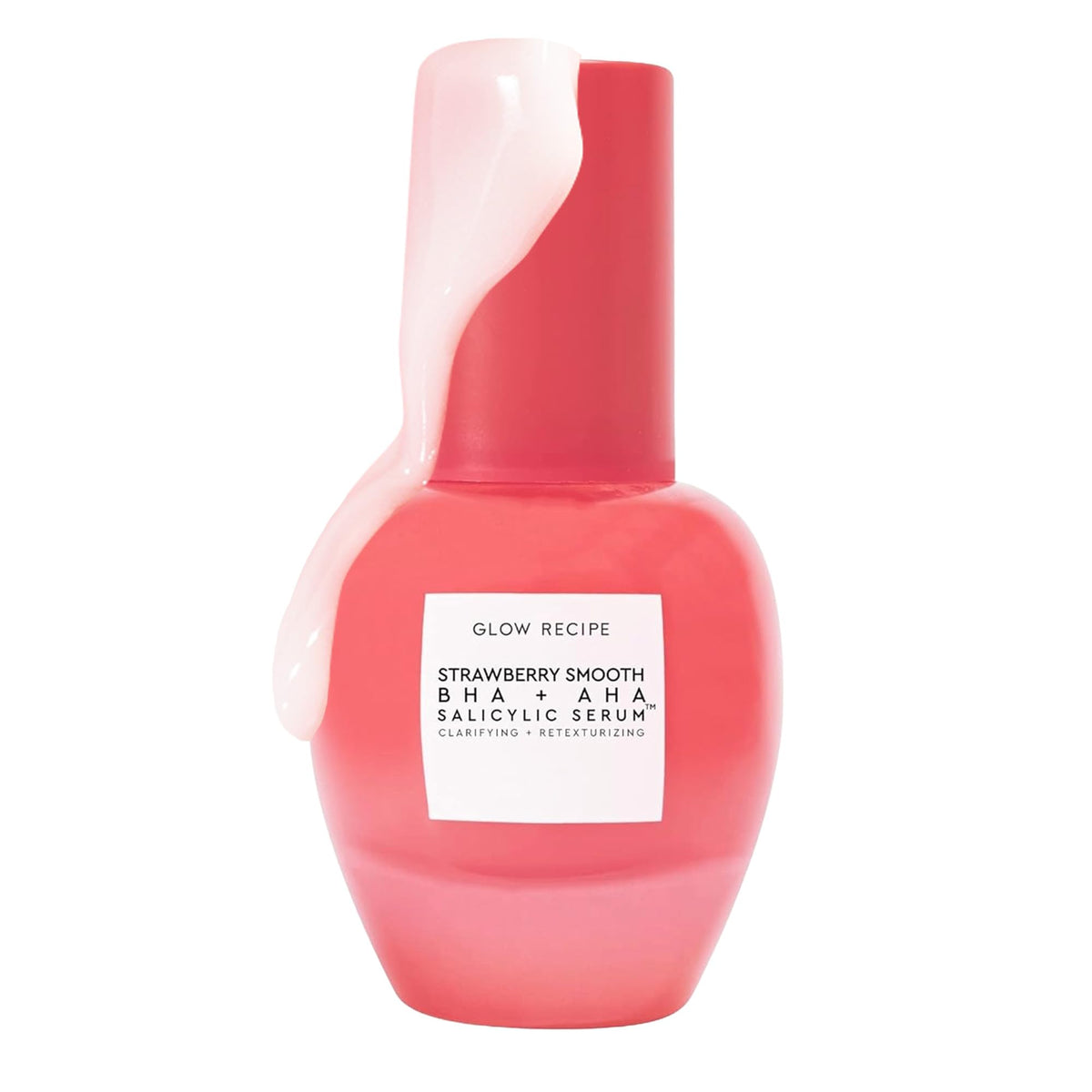 Glow Recipe Strawberry Smooth AHA BHA Salicylic Acid Serum - Daily Hyaluronic Acid Serum with Succinic Acid + Allantoin - Face Clarifying Pore Minimizer + Azelaic Acid for Brightened Complexion (30ml)