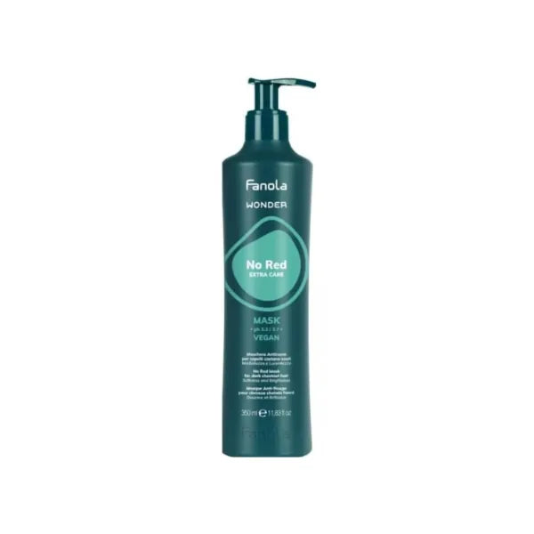 Fanola Wonder No Red Toning Hair Mask for Color Treated Hair - Green Toner for Brunettes to Remove Red Tones - Vegan Hydrating Treatment for Natural & Dyed Shades - Neutralizing & Detangling - 12.3 oz