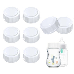 KPPTYTY Baby Bottle Lid Screw Lids Aka Travel Caps with Rewritable Sealing Disc Compatible with Avent Wide Mouth Bottles Baby Bottle Lid Cap Replace Natural Bottle Sealing Ring and Sealing Disc (8pcs)