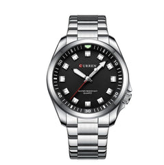 CURREN New Model CURREN-men's analog quartz wristwatches, stainless steel bracelet, luminous hand watch, simple, business, fashion brand, 8451 - SILVER BLACK