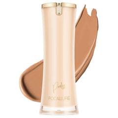 FOCALLURE PerfectBase Lasting Poreless Liquid Foundation, Medium to Full Coverage with Matte Finish, Covers Blemishes & Under-Eye Circles for All Skin Types, WP21 CASHEW
