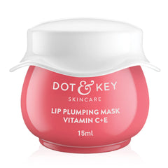 Dot & Key Lip Plumping Sleeping Mask Vitamin C + E | Lip Balm for Women | Lipbalm for Men | Tinted Lip Balm for Dry Lips | 15ml