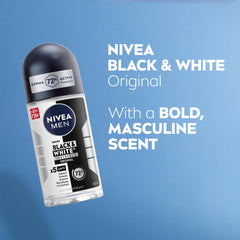 NIVEA MEN Antiperspirant Roll-on for Men, Black & White Invisible Protection Original, 2x50ml