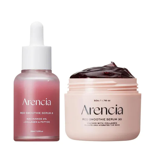 Arencia Red Collagen Serum Duo for Pore Perfection, Glowing & Soothing
