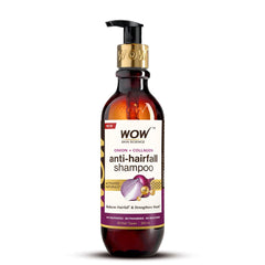 WOW Skin Science Onion Shampoo for Hair Growth and Hair Fall Control With Red Onion Seed Oil Extract, Black Seed Oil & Pro-Vitamin B5, Multicolor, 250 ml (Pack of 1)