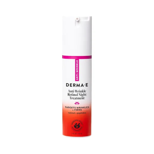 Derma E Anti-Wrinkle Retinol Night Treatment Lotion for Face & Neck, 1 Fl Oz, Peptides & Niacinamide to Help Reduce Appearance of Fine Lines & Wrinkles, Improve Skin Elasticity & Texture