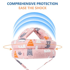 Baby Head Protector - Baby Helmet for Crawling Walking Running - No Bumps and Soft Cushion - Adjustable Protective Cap Infant Baby Safety Headguard Suitable for Children Learning to Walk（Pink）