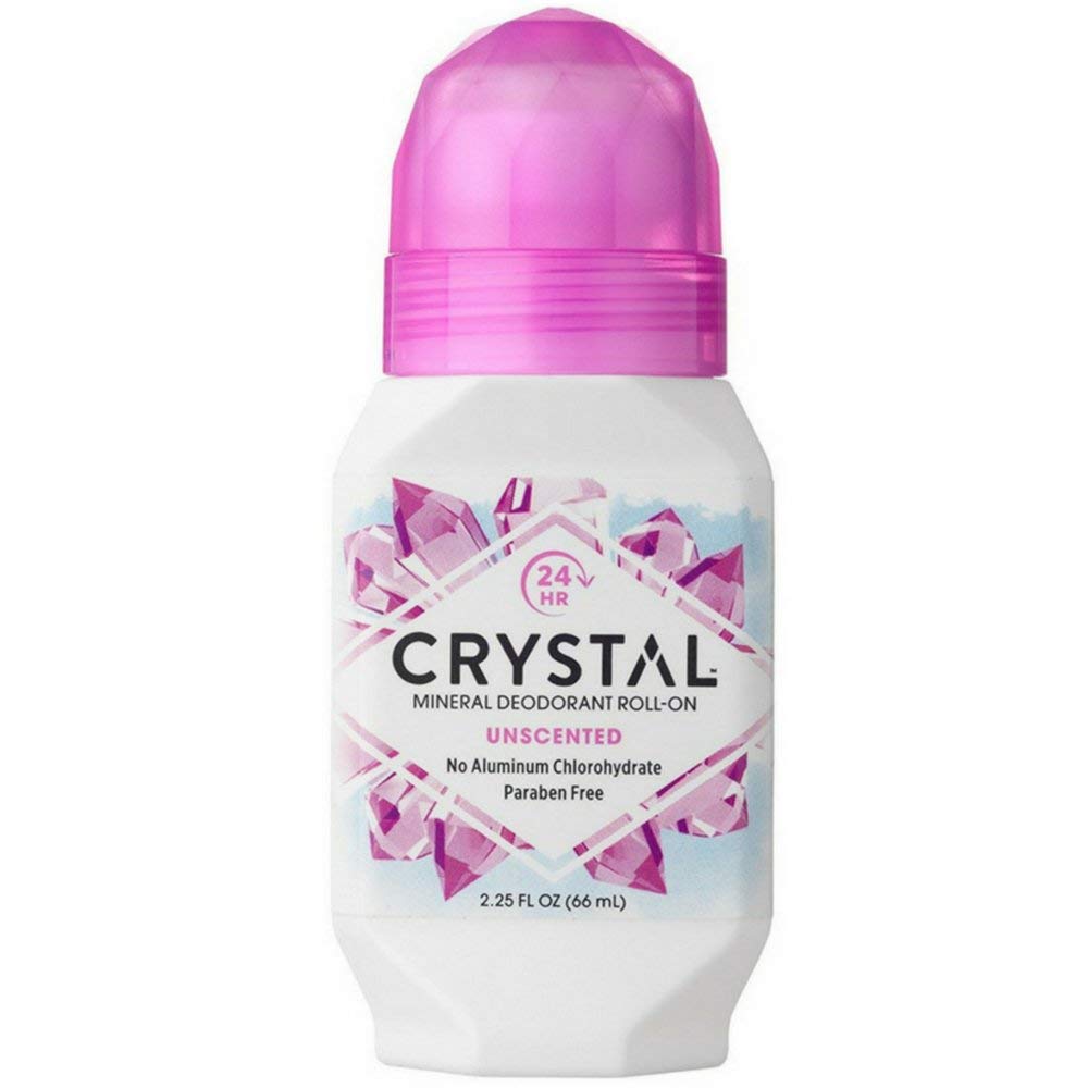 Crystal Essence Mineral Body Deodorant Roll-On, Unscented 2.25 oz (Pack of 6)