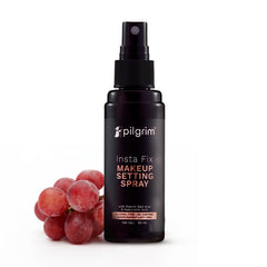 Pilgrim Insta Fix Makeup Setting Spray 60ml | With Hyaluronic Acid & French Red Vine | Setting spray for makeup | Long Lasting | Makeup Fixer | Natural Finish | Oil control Formula & Shine free look