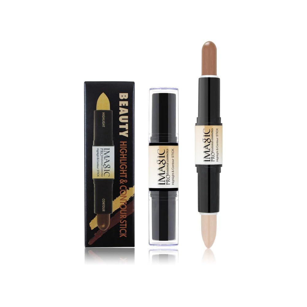 LaPalo Dual-Ended Highlight Contour Stick, 2-in-1 Highlighting & Contouring Kit, Face Shaping Makeup, Long Lasting & Waterproof, 8 gram, 3 colors to choose from (#03, Medium)