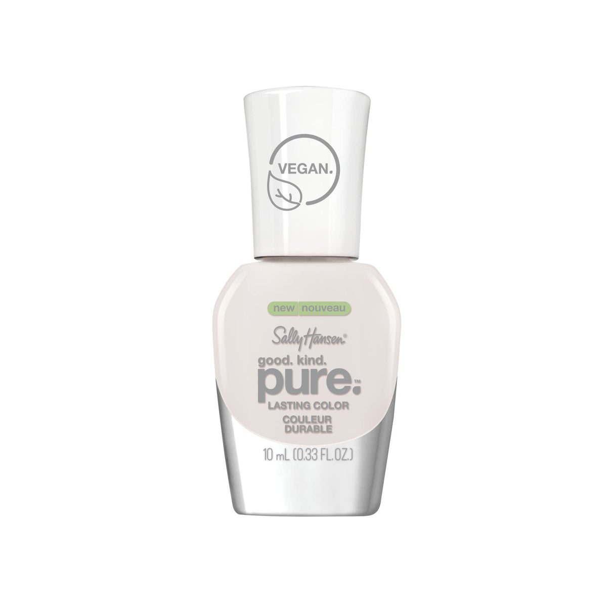 Sally Hansen Good. Kind. Pure. Nail Polish, Plant-Based, Vegan, 16-Free Formula, Opaque, Shiny, 110 White Tea - 10ml