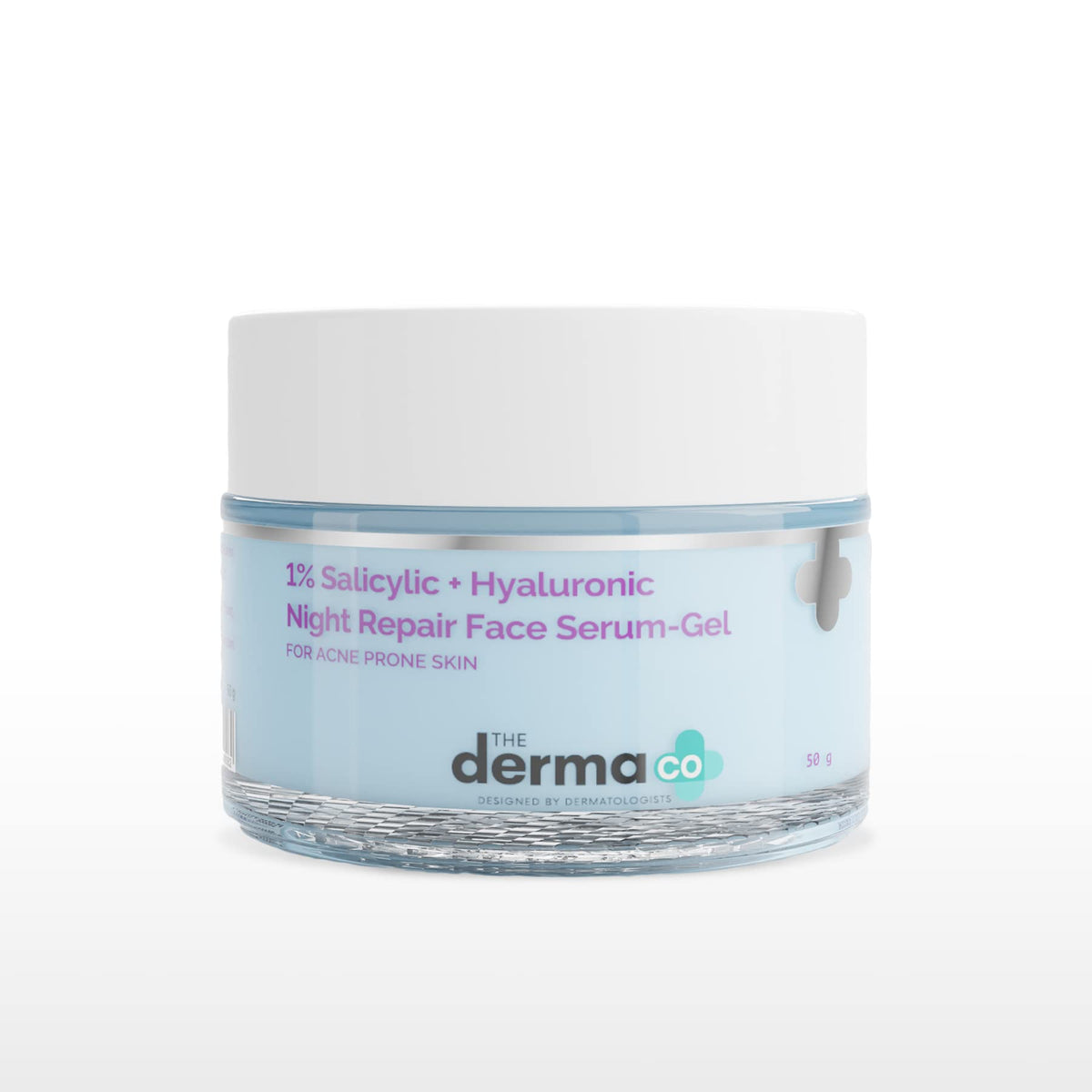 The Derma Co 1% Salicylic + Hyaluronic Night Repair Face Serum-Gel for Acne-Prone Skin - 50g