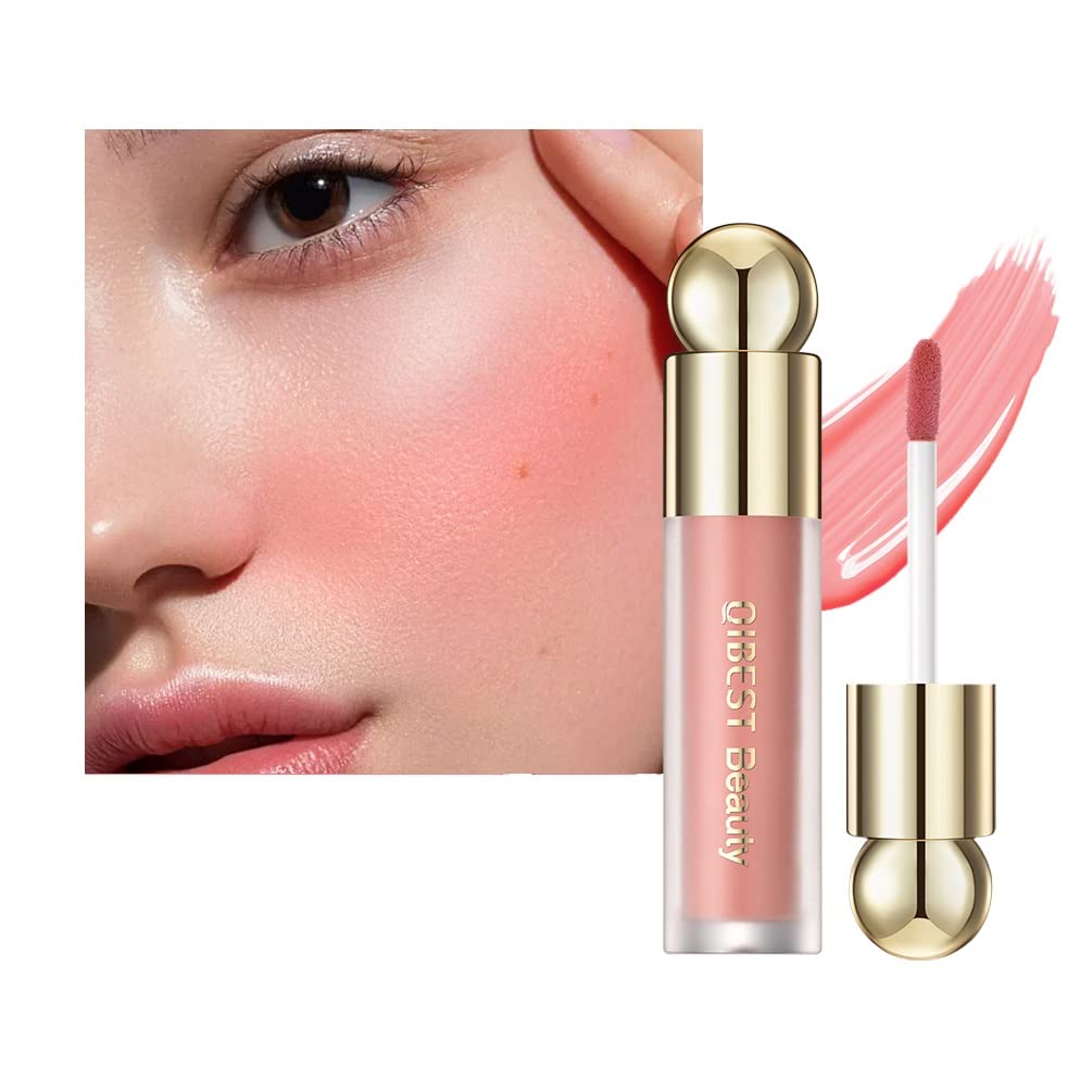 KANZA - Rose Cream Liquid Blush | Matte Finish Blush, Natural Dewy Cheek Tint | Soft Cream Face Blush Stick | Long-Wearing,Perfect Blending Liquid Blush Makeup for Cheeks|3.5g (#04 Apricot)