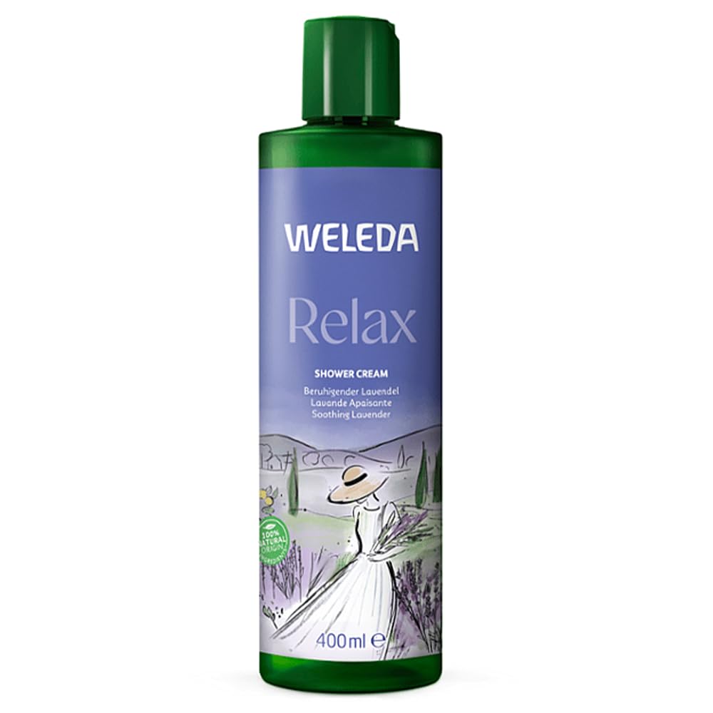 WELEDA Bio Relax XL Vegan Shower Gel - Natural Cosmetics Aroma Shower for Women and Men with Lavender/Bergamot Fragrance - Natural Skin Care Shower Soap for Face and Body Cleansing (1 x 400 ml)
