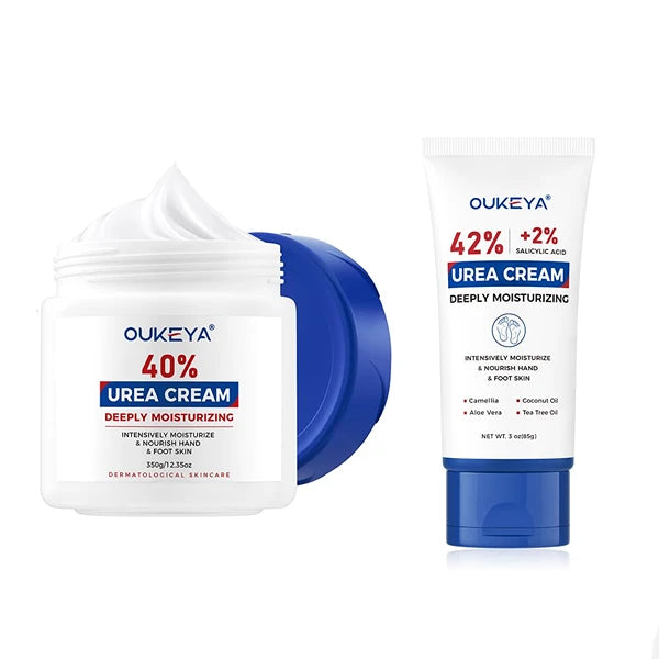 OUKEYA Urea Cream 42% with 2% Salicylic Acid – 3 oz | Maximum Strength Foot & Hand Cream for Dry Cracked Heels, Callus Remover, Intense Moisturizer