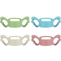 Nuanchu 4 Pieces Kids Silicone Bottle Handles Wide-Neck Baby Bottle Handle Silicone Bottle Handles for Baby's Small Hand Design