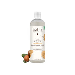 Babo Botanicals Sensitive Baby Fragrance-Free 2-in-1 Bubble Bath & Wash - Shea Butter, Calendula & Oat - Vegan - For Babies & Kids