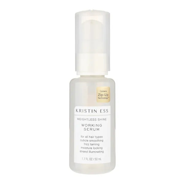 Kristin Ess Hair Weightless Shine Working Hair Serum for Dry Damaged Hair - Frizz Taming, Anti Breakage, Moisture Locking + Shine Enhancing - Color + Keratin Safe, 1.7 fl. oz