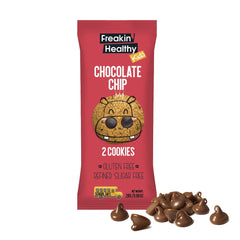 Freakin Healthy Chocolate Chip Cookies 28g – 2 Soft-Baked Biscuits, Made with Real Bananas, Plant Based Kids Snacks, Launch box friendly treat