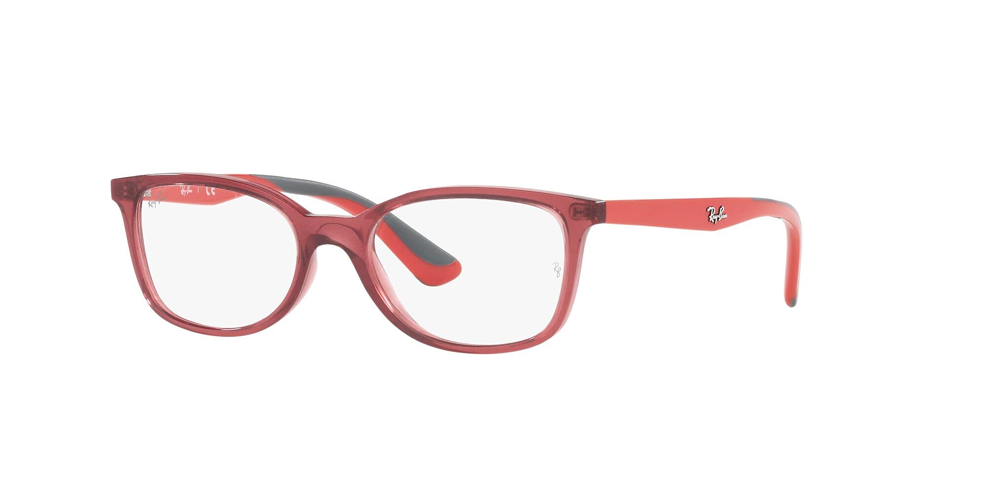 Ray-Ban Junior Vista Men's 0RY1586 Optical Frames, Color: Transparent Red, Size: 47