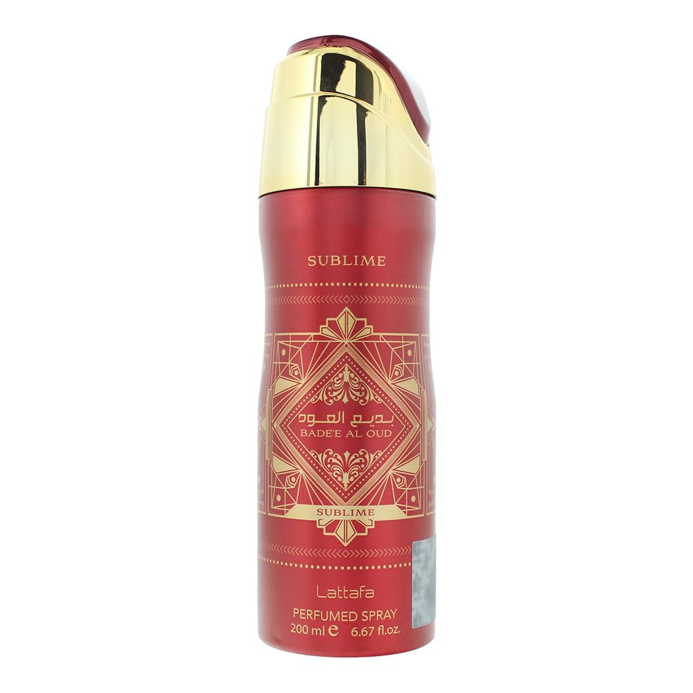 Lattafa Bade'e Al Oud Sublime Perfumed Deodorant Spray for Unisex - 6.67 Ounce