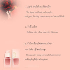 DEROL Liquid Blush Mousse Cream Blushes For Cheeks Face Palette Bronzer Highlighter Shape Contour Stick Moisturizing Matte Finish Long-wearing Waterproof Women (Love Me 06#), Pack Of 1, 19 ml