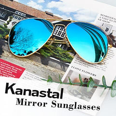 KANASTAL Polarized Sunglasses for Women and Men, Metal Frame Sun Glasses Retro Shades for Mens Driving Outdoor Military Style 100% UV400 Protection