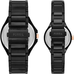 Fossil His and Her Multifunction Black Stainless Steel Watch Set - BQ2645SET