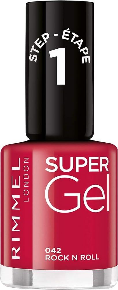 Rimmel Super Gel, 042 Madame Web Rock N Roll, Nail Polish, Gel-Like Manicure, High-Shine, Chip-Resistant, Long-Lasting, Lasts up to 14 Days, 12ml (0.42oz)