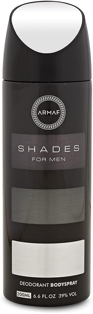 Armaf Shades Mens Black Deodorant for men 200 ML - Perfumes - body spray for men - Fairness, fresh, relaxing all day - Deo