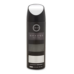 Armaf Shades Mens Black Deodorant for men 200 ML - Perfumes - body spray for men - Fairness, fresh, relaxing all day - Deo