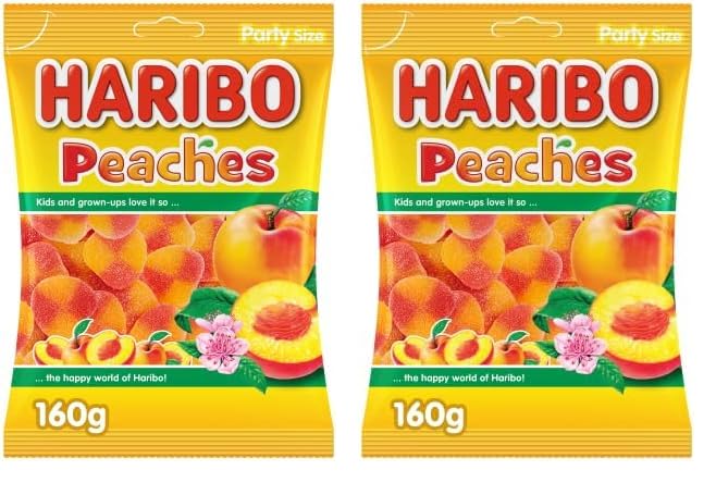 HARIBO Jelly Peaches Sweet and Delicious With Soft & Chewy Texture- 160g (Pack of 2)
