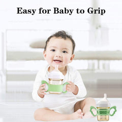 Khazna Baby Bottle Handles, Silicone Wide-Neck Handle for NUK/Avent/Dr Browns/Hegen Bottle and Other Dia 6-7cm Wide-Neck Baby Bottle, for Baby Gripping (4 Pack)