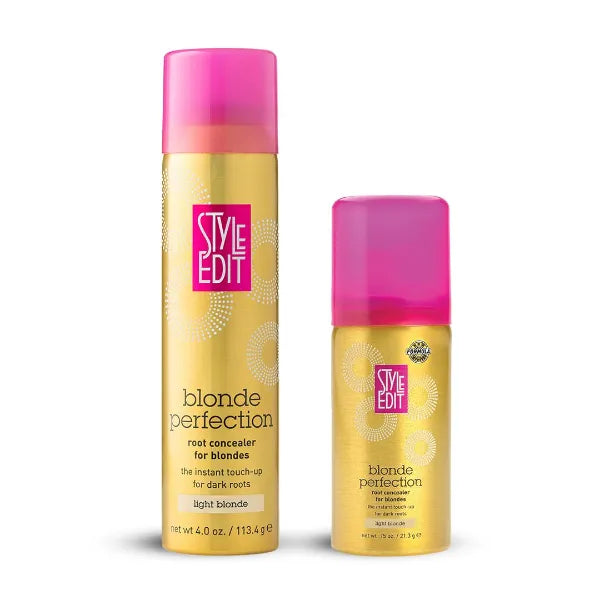 STYLE EDIT Light Blonde Travel Size and Full Sized Root Concealer Duo to Cover Up Roots and Grays