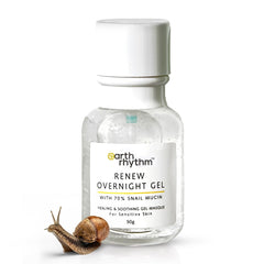 Earth Rhythm Renew Overnight Gel with Snail Mucin, Healing & Soothing Face Gel, For Sensitive Skin - 50 ML | Moisturize Skin, Reduce Acne, Repairs Damaged Skin