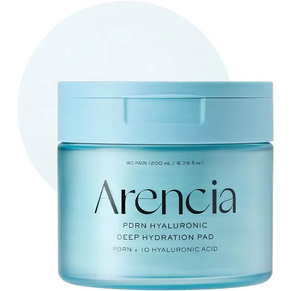 Arencia PDRN Hyaluronic Deep Hydration Toner Pads, 90 Count, 6.76 fl. oz, with 10 Types of Hyaluronic Acid for All Skin Types